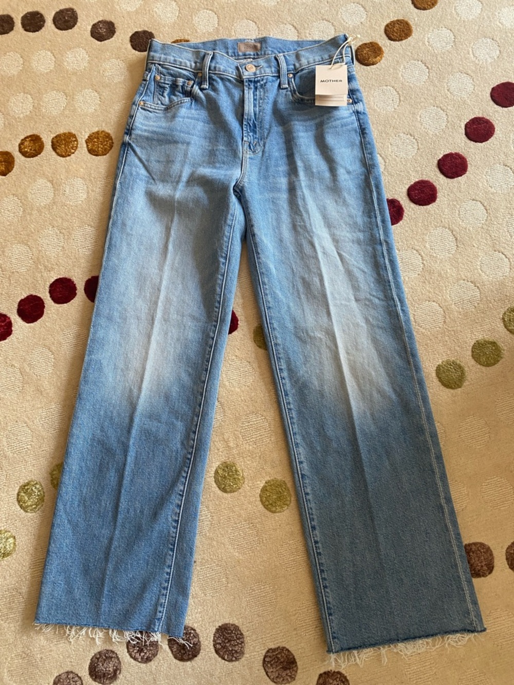 MOTHER Light Blue Wide Straight Jeans